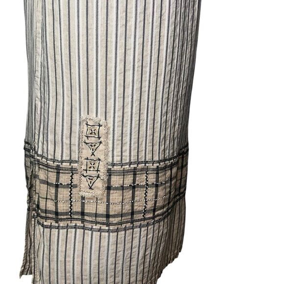 Vintage Surya II Sleeveless Dress Size 1X Ivory Boho Travel Buttons - Picture 8 of 10